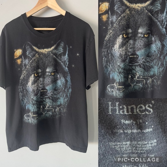 Hanes Other - Vintage Y2K Hanes Classic Rock Chang Wolf pack Wolves T-Shirt Black XL?